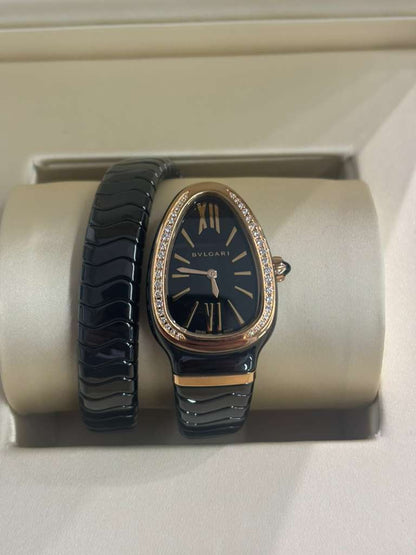 Bvlgari Serpenti Spiga - 35 MM - Black Ceramic - Black Dial - 102532