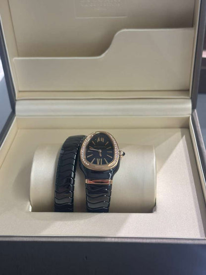 Bvlgari Serpenti Spiga - 35 MM - Black Ceramic - Black Dial - 102532