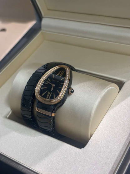 Bvlgari Serpenti Spiga - 35 MM - Black Ceramic - Black Dial - 102532