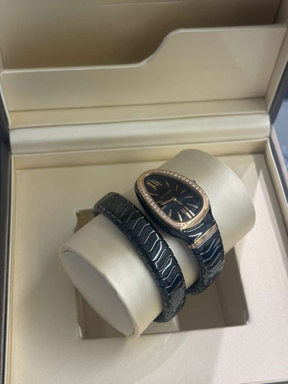Bvlgari Serpenti Spiga - 35 MM - Black Ceramic - Black Dial - 102532