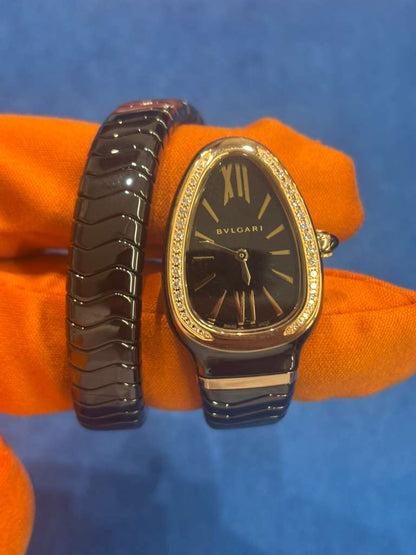 Bvlgari Serpenti Spiga - 35 MM - Black Ceramic - Black Dial - 102532