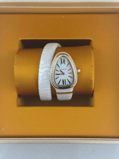 Bvlgari Serpenti Spiga - 35 MM - White Ceramic - White Dial - 102613