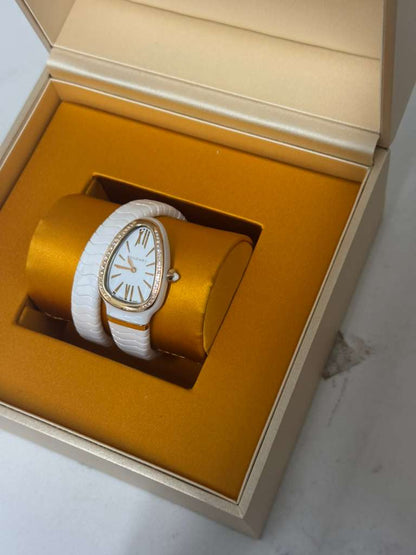 Bvlgari Serpenti Spiga - 35 MM - White Ceramic - White Dial - 102613