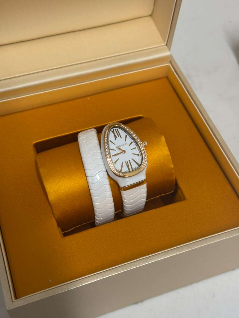 Bvlgari Serpenti Spiga - 35 MM - White Ceramic - White Dial - 102613