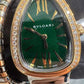 Bvlgari Serpenti Tubogas Double Spiral - 35 MM - Stainless Steel and Rose Gold - Green Dial - 102791