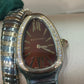 Bvlgari Serpenti Tubogas - 35 MM - Stainless Steel and Rose Gold - Brown Dial - Diamond Bezel - 103071
