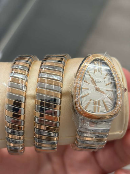 Bvlgari Serpenti Tubogas - 35 MM - Steel and Rose Gold - Silver Dial - 103149