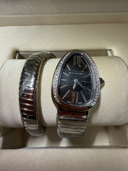 Bvlgari Serpenti Tubogas - 35 MM - Stainless Steel - Black Dial - 103524