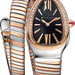 Bvlgari Serpenti Tubogas Watch - 35 MM - Stainless Steel - Diamond Bezel - Black Dial - Rose Gold And Steel Bracelet - 103823