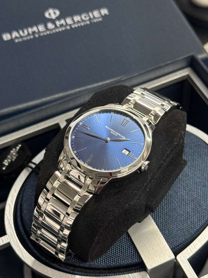 Baumé & Mercier Classima - Stainless Steel - 40 MM - Blue Dial - 10382