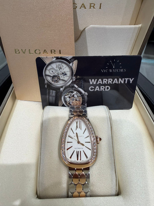 Bvlgari Serpenti Seduttori - 34 MM - Rose Gold and Stainless Steel - White Dial - 104058