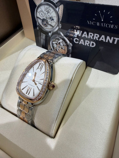 Bvlgari Serpenti Seduttori - 34 MM - Rose Gold and Stainless Steel - White Dial - 104058