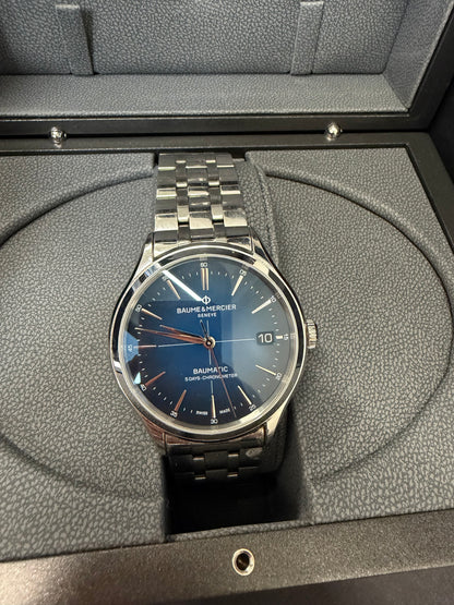 Baume &amp; Mercier Clifton Baumatic - 40 MM - Stainless Steel - Blue Gradient Dial - Stainless Steel Bracelet - 10468
