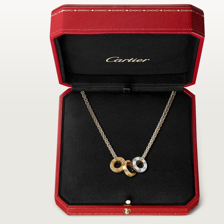 Cartier Love Necklace - Rose Gold and White Gold - Diamonds - B7219700