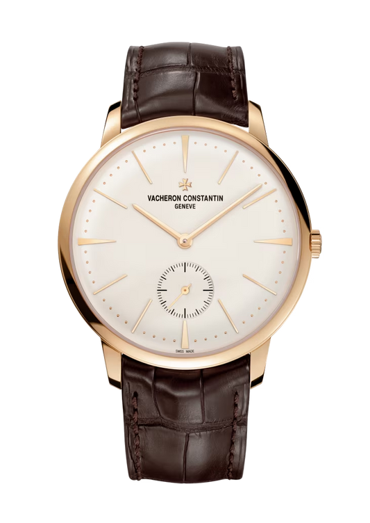 Vacheron Constantin Patrimony Pink Gold 42 MM - Brown Leather Strap - White Dial - 1110U/000R-B085