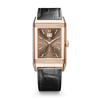 JLC - Reverso Tribute Geographic - Limited Edition - 49.4 MM x 29.9 MM - Pink Gold - Toffee Brown Dial - Brown Leather Strap - Q714256J