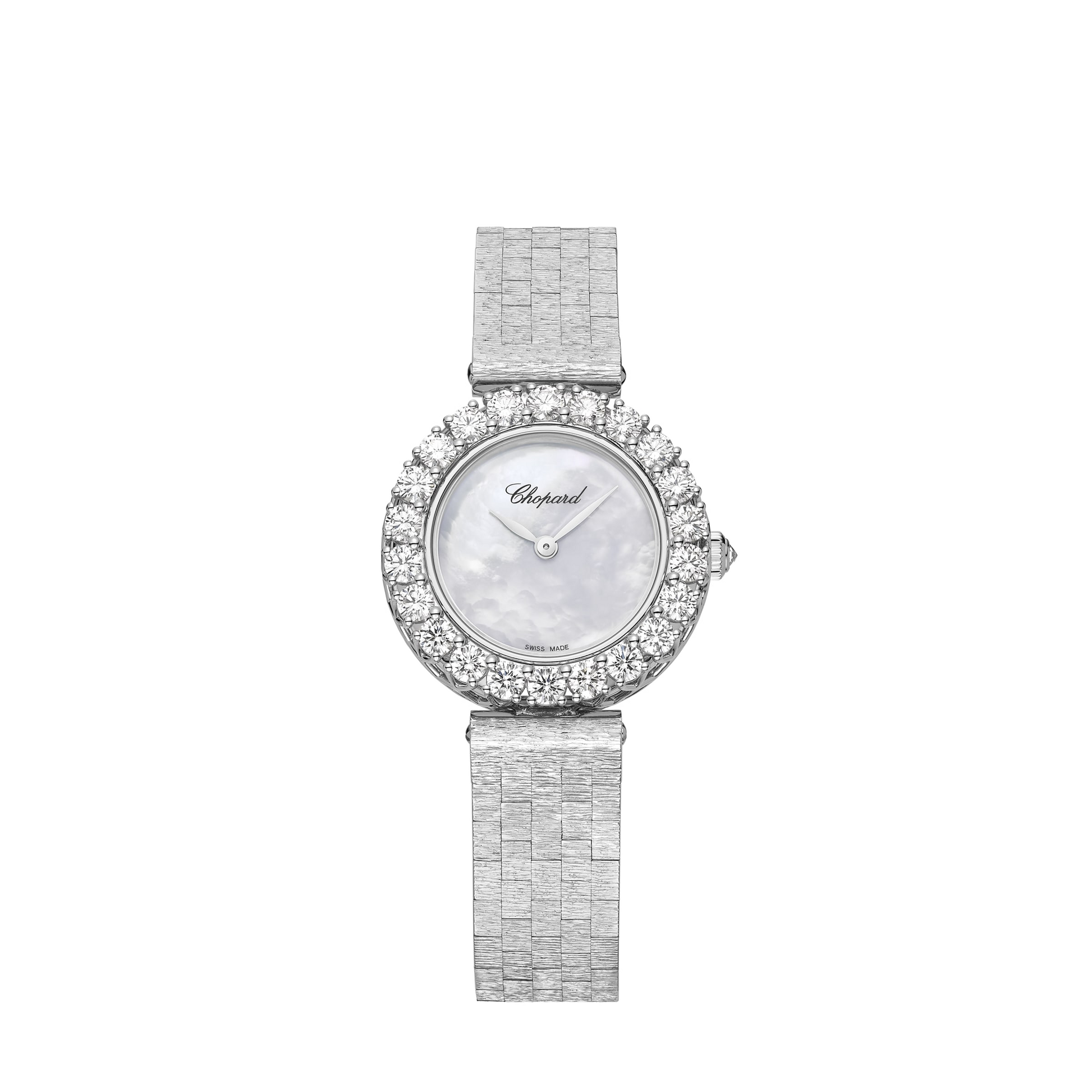 Chopard L'Heure Du Diamant White Gold 26 MM - White Gold Bracelet - Diamond Bezel - Mother-Of-Pearl Dial - 10A178-1101