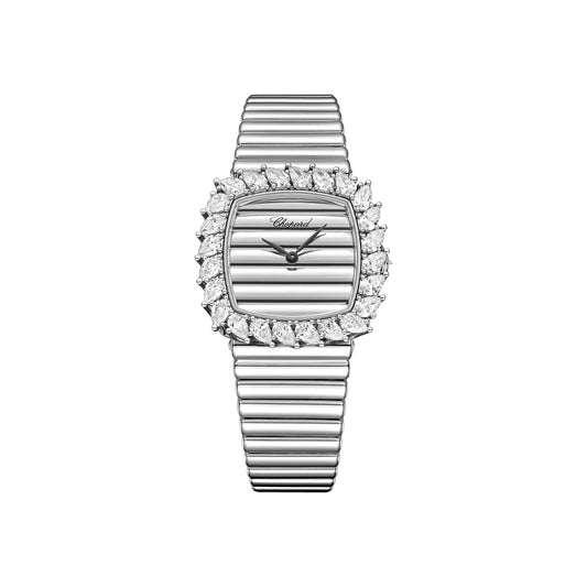 Chopard L'Heure Du Diamant - White Gold - 33 MM - White Gold Bracelet - Diamond Bezel - White Gold Fluted Dial - 10A387-1515