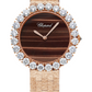 Chopard L'Heure Du Diamant Rose Gold 35.75 MM - Brown Strap - Diamond Bezel - Tigers Eye Dial - 10A419-5623