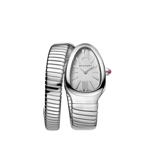 Bvlgari Serpenti Tubogas - 35 MM - Stainless Steel - Silver Opaline Dial - 101817 nyc watcher nyc watches