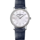 Vacheron Constantin Traditionnelle White Gold 30 MM - Blue Leather Strap - Diamond Bezel - White Mother-of-Pearl Dial - 25558/000G-B157