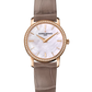 Vacheron Constantin Traditionnelle Pink Gold 30 MM - Brown Leather Strap - Diamond Bezel - White Mother-of-Pearl Dial - 25558/000R-B156