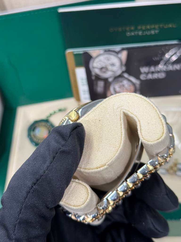 Rolex Stainless Steel And Yellow Gold Datejust - 36 MM - Jubilee Bracelet - Diamond Bezel - White Mother of Pearl Diamond Dial - 116243-0018