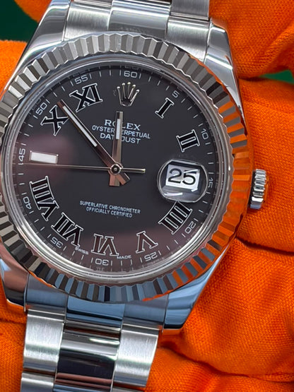 Rolex Datejust 41 MM Steel - Black Roman Dial - 116334-0002