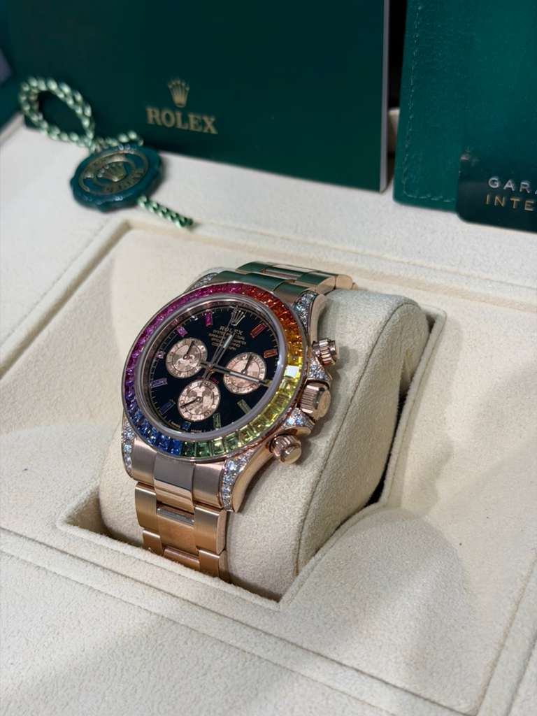 Rolex Rainbow Everose Gold Daytona Watch - 40 MM - Oyster Bracelet -&nbsp; Rainbow Black/MOP Dial Dial - 116595RBOW-0001