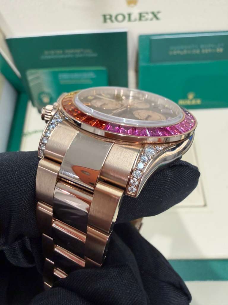 Rolex Rainbow Everose Gold Daytona Watch - 40 MM - Oyster Bracelet -&nbsp; Rainbow Black/MOP Dial Dial - 116595RBOW-0001