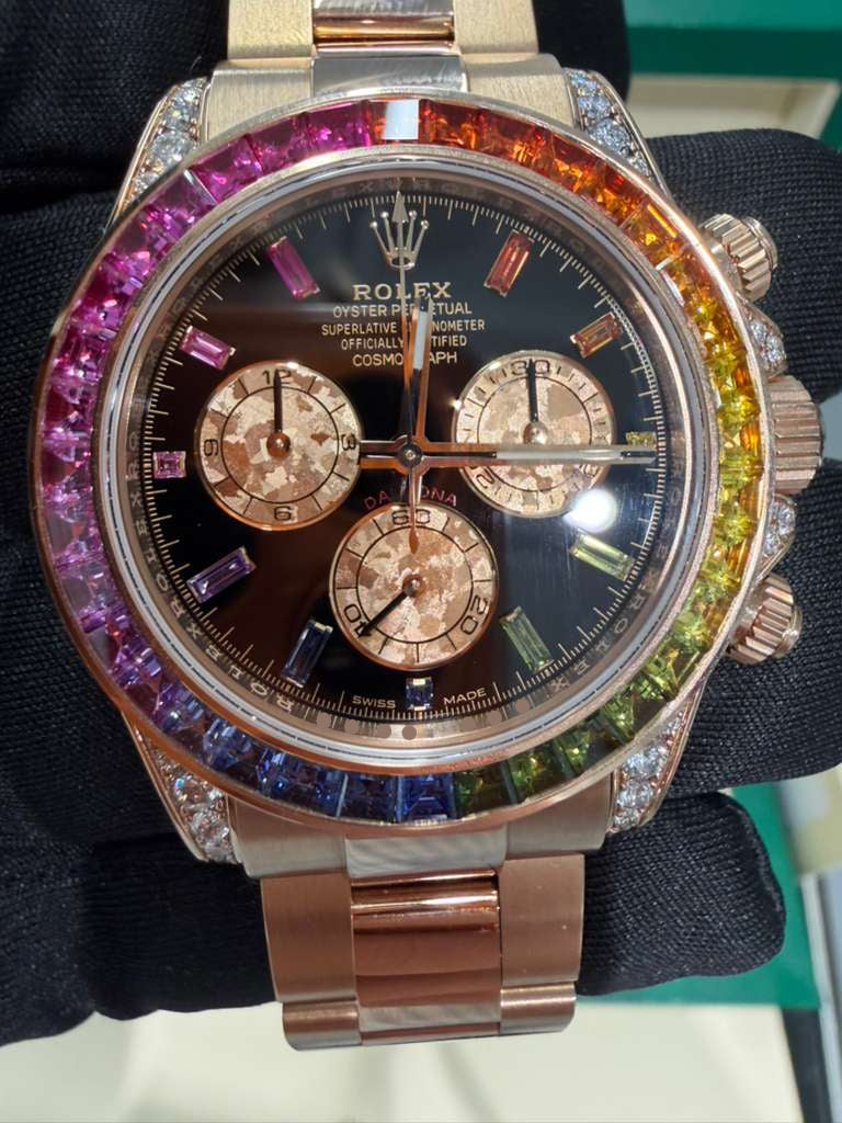 Rolex Rainbow Everose Gold Daytona Watch - 40 MM - Oyster Bracelet -&nbsp; Rainbow Black/MOP Dial Dial - 116595RBOW-0001