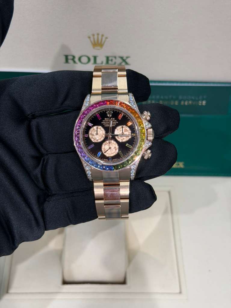 Rolex Rainbow Everose Gold Daytona Watch - 40 MM - Oyster Bracelet -&nbsp; Rainbow Black/MOP Dial Dial - 116595RBOW-0001
