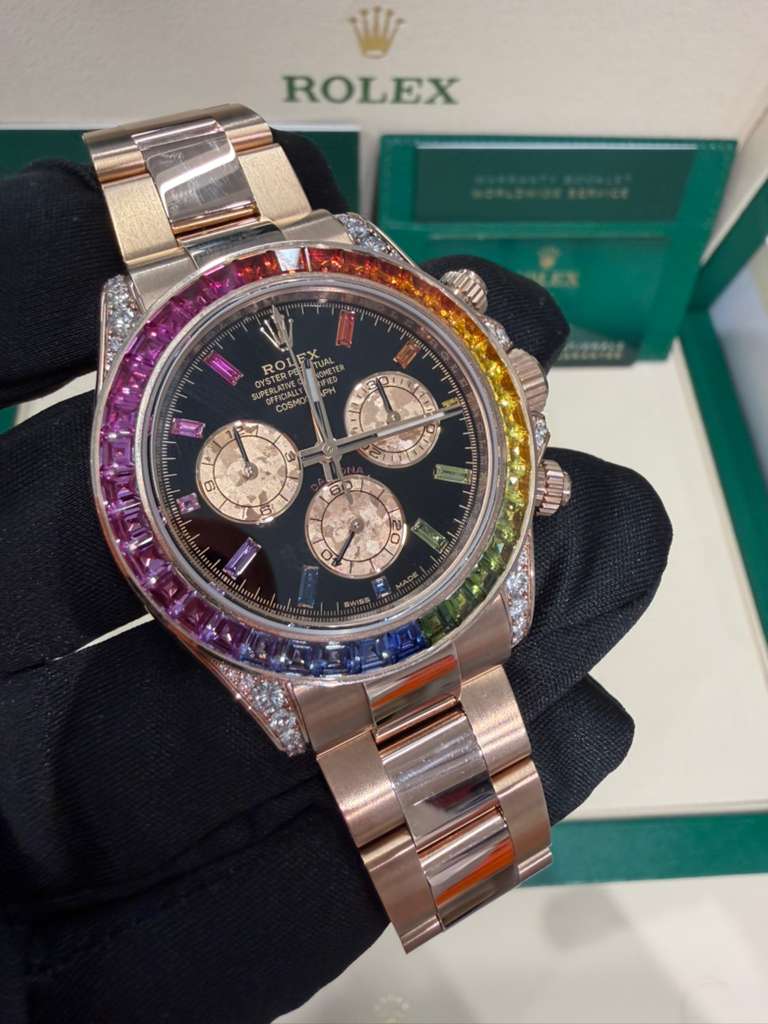 Rolex Rainbow Everose Gold Daytona Watch - 40 MM - Oyster Bracelet -&nbsp; Rainbow Black/MOP Dial Dial - 116595RBOW-0001