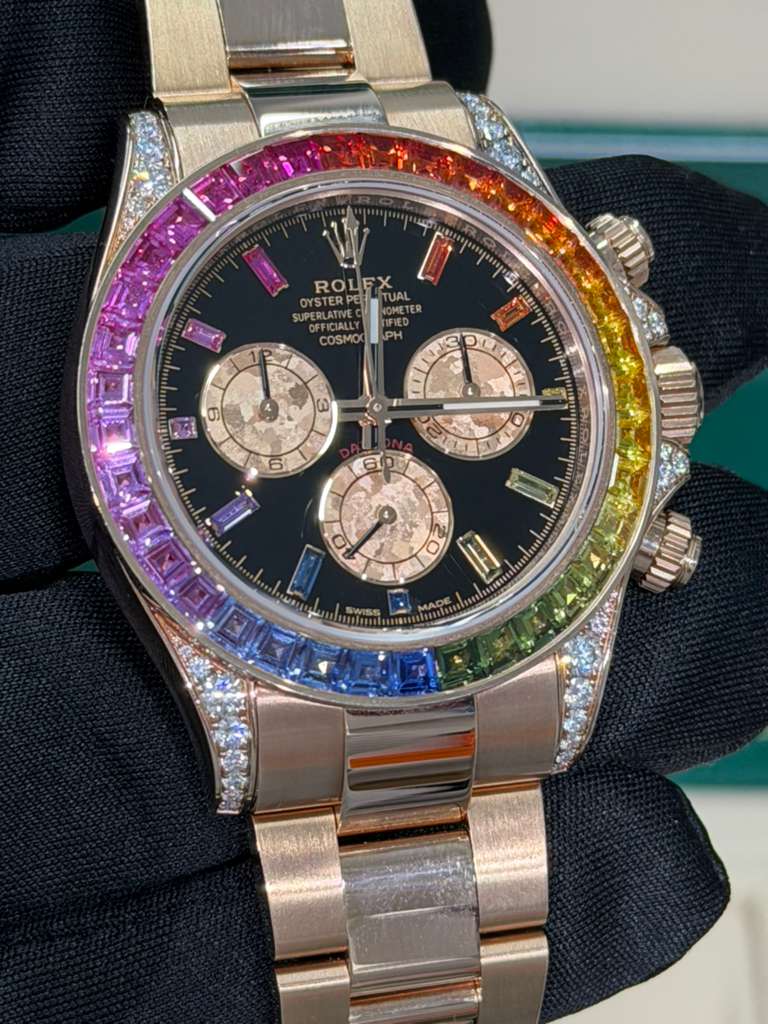 Rolex Rainbow Everose Gold Daytona Watch - 40 MM - Oyster Bracelet -&nbsp; Rainbow Black/MOP Dial Dial - 116595RBOW-0001