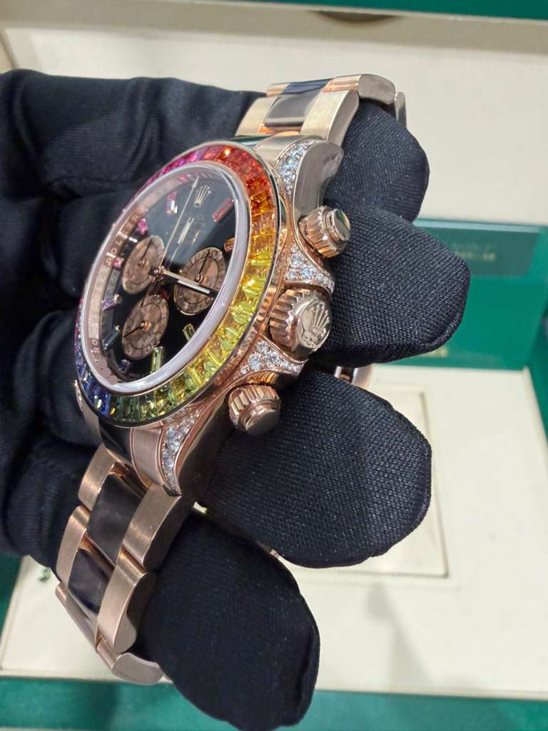 Rolex Rainbow Everose Gold Daytona Watch - 40 MM - Oyster Bracelet -&nbsp; Rainbow Black/MOP Dial Dial - 116595RBOW-0001