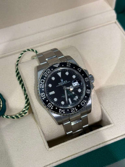 Rolex Stainless Steel GMT-Master II Watch - 40 MM - Oyster Bracelet - Black Dial - 116710LN