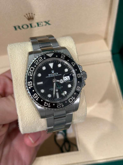 Rolex Stainless Steel GMT-Master II Watch - 40 MM - Oyster Bracelet - Black Dial - 116710LN
