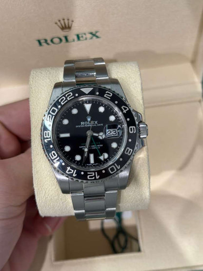 Rolex Stainless Steel GMT-Master II Watch - 40 MM - Oyster Bracelet - Black Dial - 116710LN