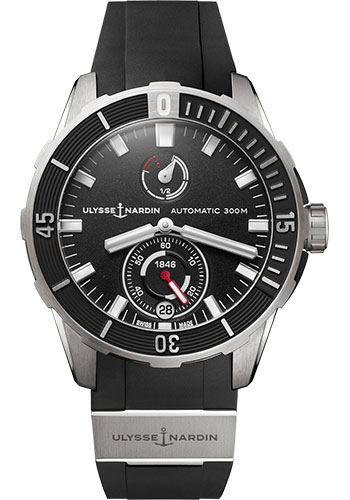 Ulysse Nardin Diver Chronometer Titanium Case 44 MM - Black Rubber Strap - Black Dial - 1183-170-3/92