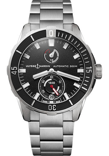 Ulysse Nardin Diver Chronometer Titanium Case 44 MM - Steel Bracelet - Black Dial - 1183-170-7M/92