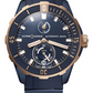 Ulysse Nardin Diver Titanium and Rose Gold Case 44 MM - Blue Rubber Strap - Blue Dial - 1185-170-3/BLUE