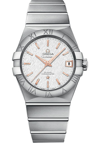 Omega Constellation Stainless Steel 38 MM - Stainless Steel Bracelet - White Silvery Dial - 123.10.38.21.02.002