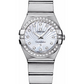 Omega Constellation Stainless Steel 24 MM - Stainless Steel Bracelet - Diamond Bezel - Mother-Of-Pearl Diamond Dial - 123.15.24.60.55.002