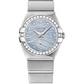 Omega Constellation Stainless Steel 24 MM - Stainless Steel Bracelet - Blue Mother-Of-Pearl Diamond Dial -123.15.24.60.57.001