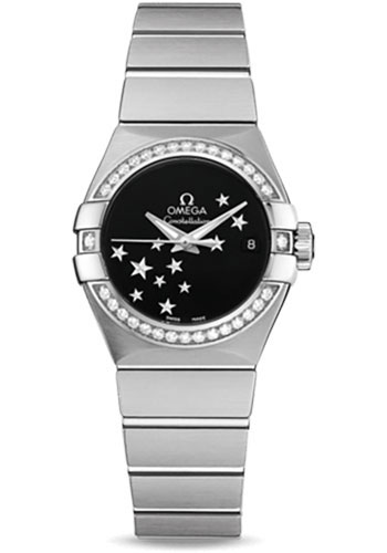 Omega Constellation Stainl nyc watcher nyc watchesess Steel 38 MM - Stainless Steel Bracelet - Diamond Bezel - Black Dial - 123.15.27.20.01.001