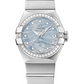 Omega Constellation Stainless Steel 27 MM - Stainless Steel Bracelet - Diamond Bezel - Blue Mother-Of-Pearl Diamond Dial - 123.15.27.20.57.001