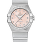 Omega Constellation Stainless Steel 27 MM - Stainless Steel Bracelet - Diamond Bezel - Pink Mother-Of-Pearl Diamond Dial - 123.15.27.20.57.002