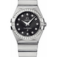 Omega Constellation Stainless Steel 27 MM - Stainless Steel Bracelet - Diamond Bezel - Black Diamond Dial - 123.15.27.60.51.001