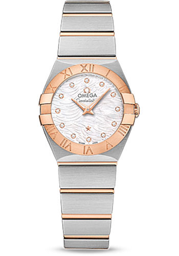 Omega Constellation Stainless Steel and Rose Gold 24 MM - Stainless Steel and Rose Gold Bracelet - Mother-Of-Pearl Diamond Dial - 123.20.24.60.55.007