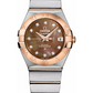 Omega Constellation Stainless Steel and Rose Gold 38 MM - Stainless Steel and Rose Gold Bracelet - Diamond Bezel - Brown Mother-Of-Pearl Diamond Dial - 123.20.27.20.57.001